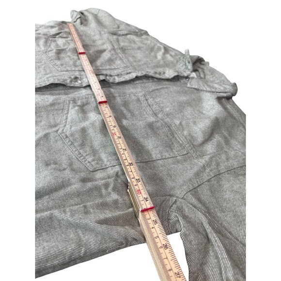 Aerie Anytime Fave Twill Shirt Medium M 100% Cotton Made In India Green - Picture 9 of 11